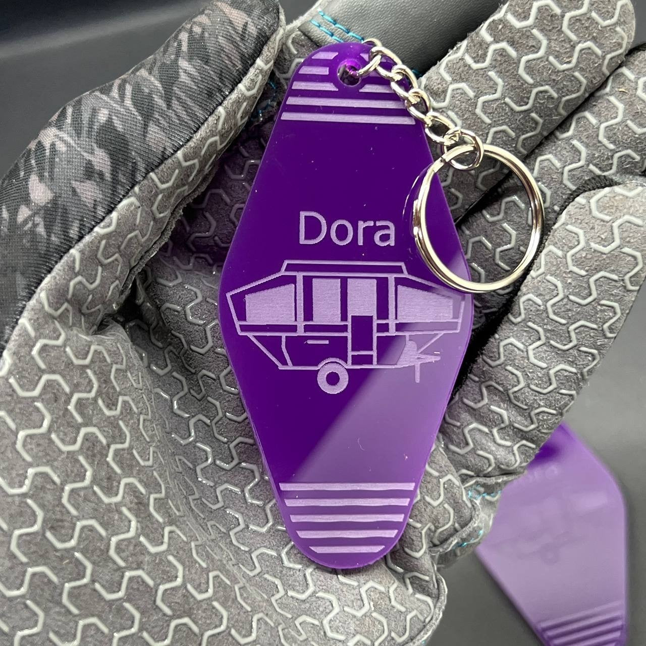 Personalized Hotel Key Tag – Black Keychain with Custom Logo & Room Number