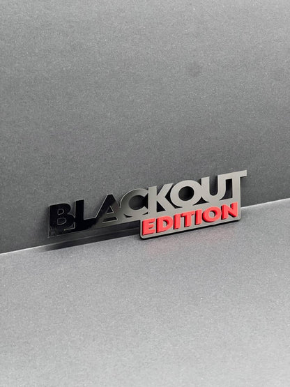 1pc BLACKOUT Black Edition Emblem Car Badges Badass 3D Sticker Decal Multicolor