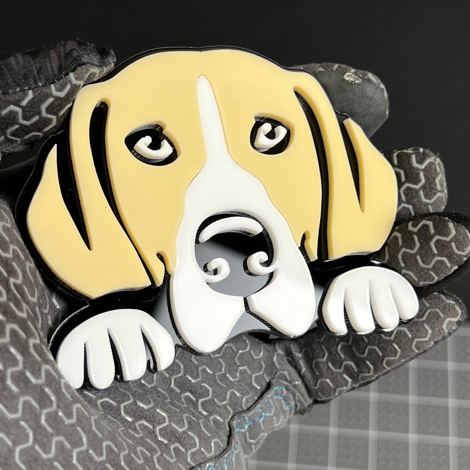 1PC BEAGLE Emblem – Custom 3D Multicolor Acrylic Dog Car Exterior Badge