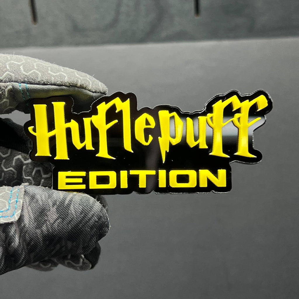 1pc Hufflepuff Edition 3D Emblem – Multicolor Car Badge Decal for Custom Look