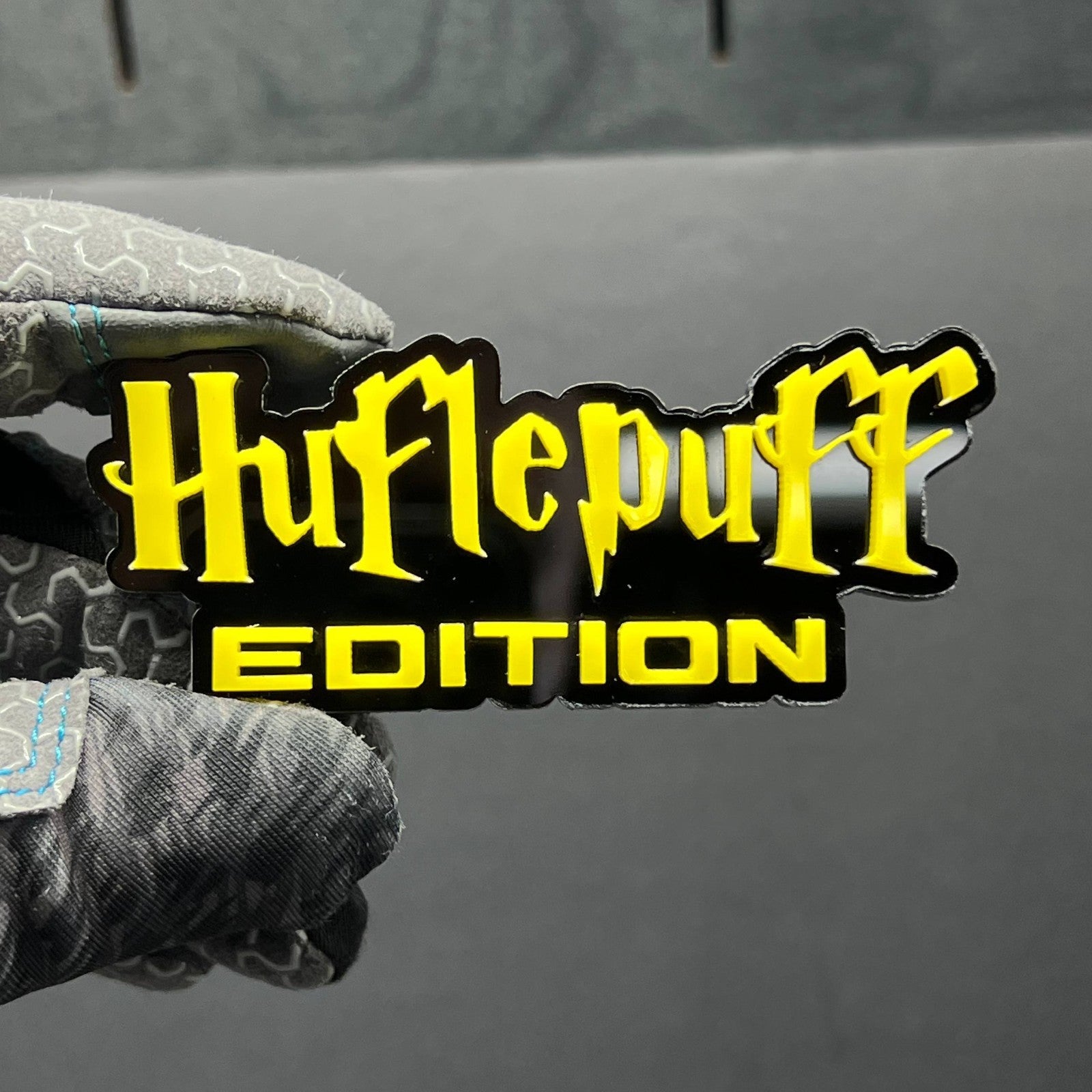 1pc Hufflepuff Edition 3D Emblem – Multicolor Car Badge Decal for Custom Look