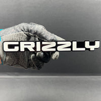 1pc GRIZZLY Multicolor 3D Acrylic Emblem – Aggressive Car & Truck Exterior Badge