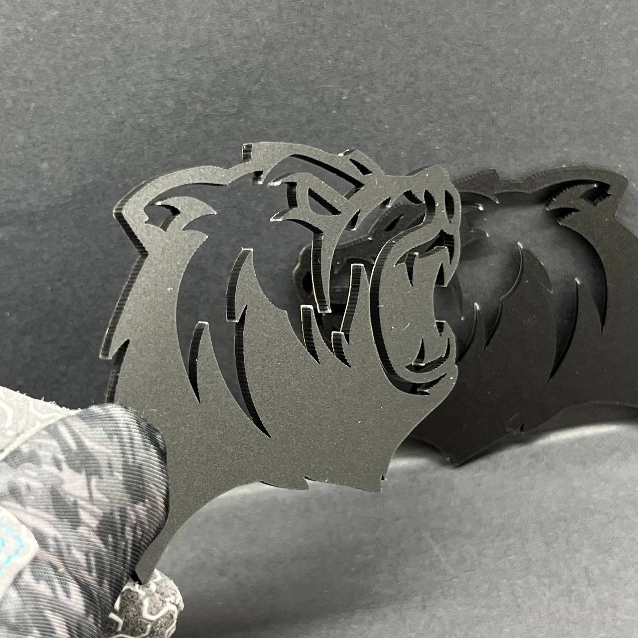 Bear Emblem Badge for Car Truck, Set of 2 Angry Aggressive Fender Badges