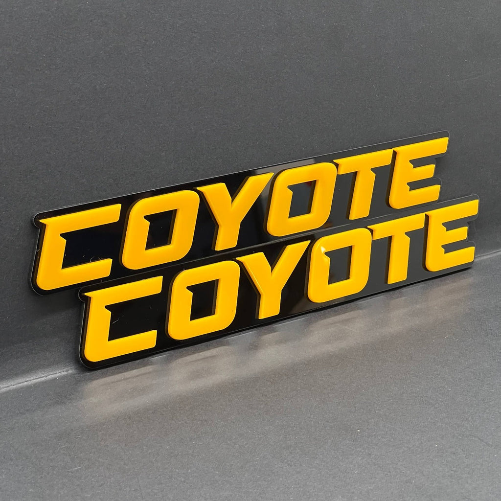 1pc COYOTE 3D Emblem – Black Aggressive Racing Fender Badge for Car & Truck
