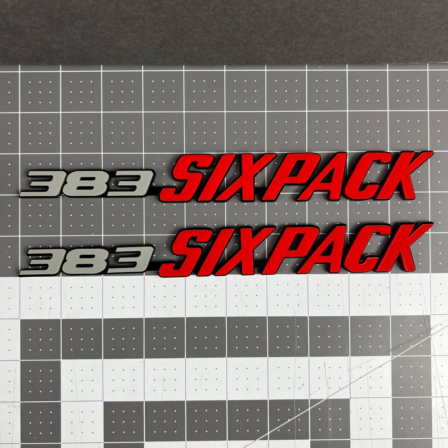 2PCS 383 SIX PACK Side Emblems – Muscle Car Multicolor Fender Badges