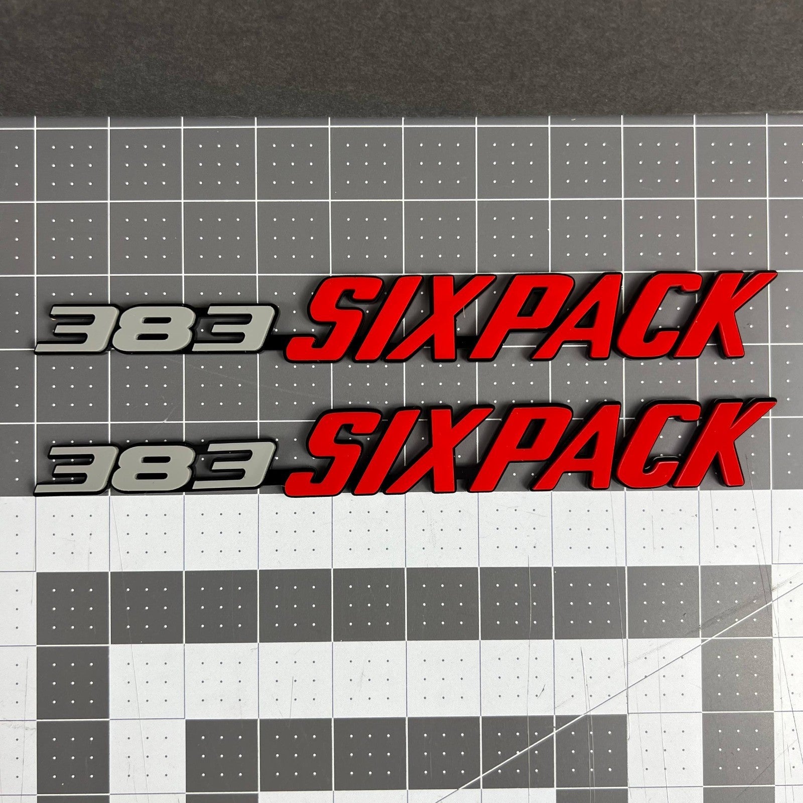 2PCS 383 SIX PACK Side Emblems – Muscle Car Multicolor Fender Badges