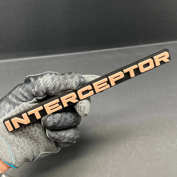1pc INTERCEPTOR 3D Emblem – Custom Badge for Car, SUV & Truck Fender or Tailgate