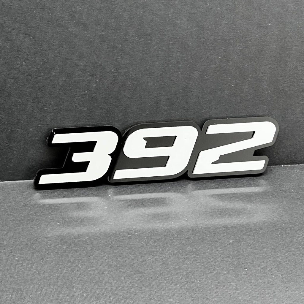 2x White black 392 Hemi Emblems 392 Side Fender Badge 3D for 392 Emblem