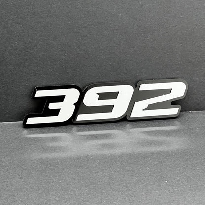 2x White black 392 Hemi Emblems 392 Side Fender Badge 3D for 392 Emblem