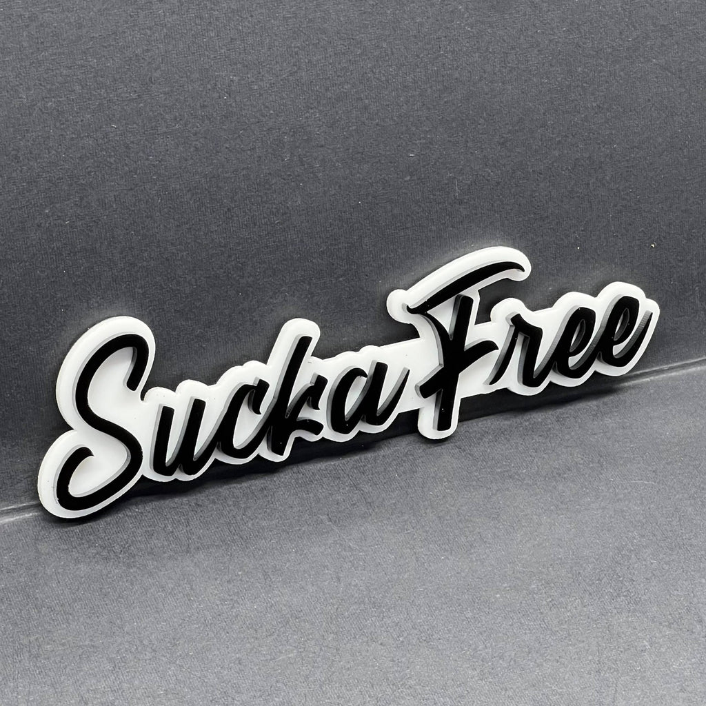 1PC SUCKA FREE Emblem – Custom 3D Multicolor Acrylic Car & Truck Badge