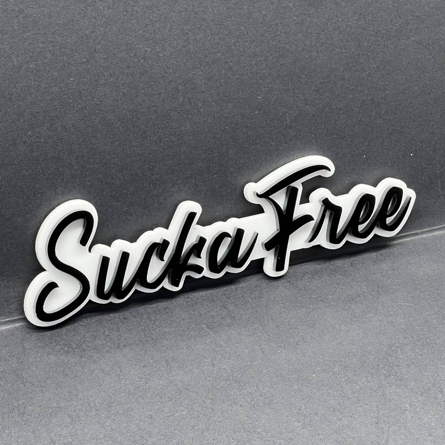 1PC SUCKA FREE Emblem – Custom 3D Multicolor Acrylic Car & Truck Badge