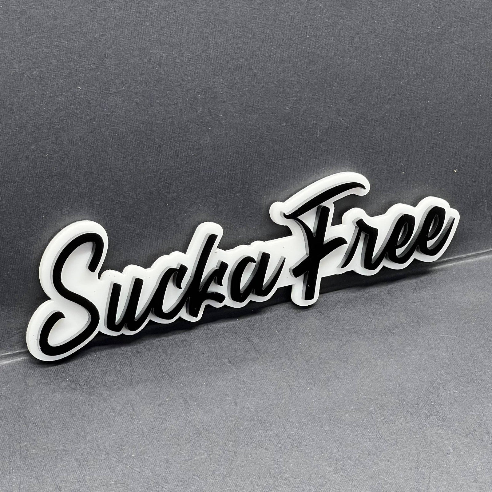 1PC SUCKA FREE Emblem – Custom 3D Multicolor Acrylic Car & Truck Badge