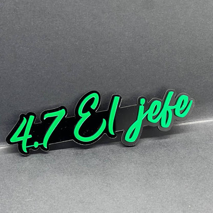 1PC 4.7 El Jefe Emblem – Custom 3D Multicolor Acrylic Car Fender Tailgate Badge