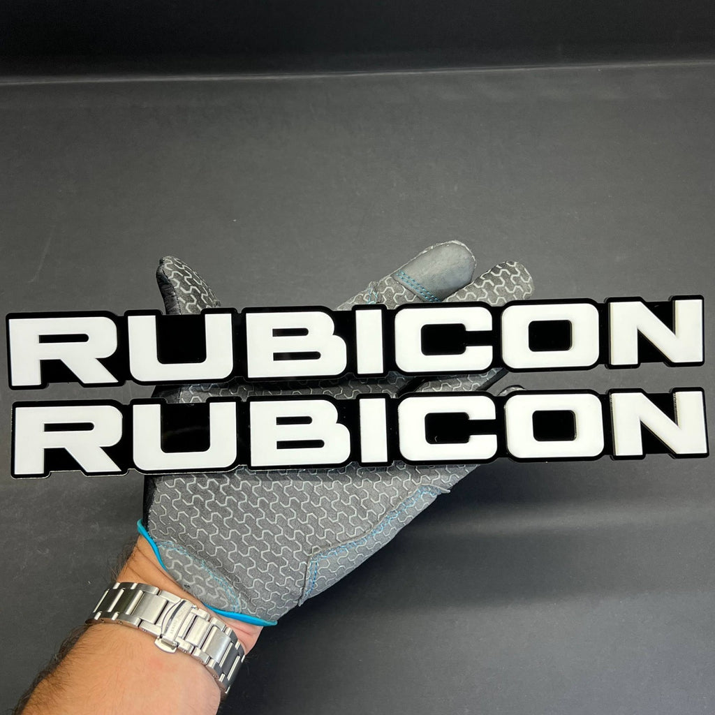 RUBICON 3D Emblem Set – 2PCS Acrylic Fender Badges for Jeep & SUV Exterior