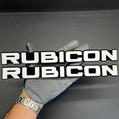 RUBICON 3D Emblem Set – 2PCS Acrylic Fender Badges for Jeep & SUV Exterior