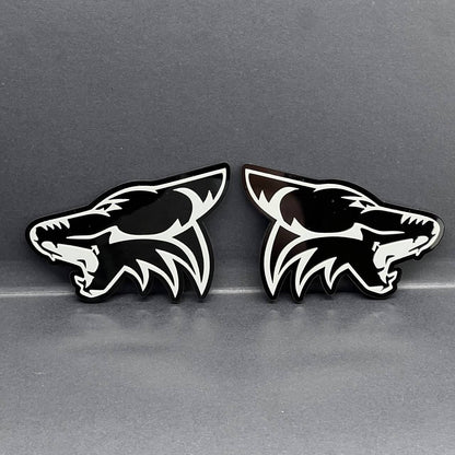 2PCS COYOTE Emblem Badges Fender Angry Aggressive Racing