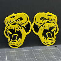 2PCS Gorilla Emblem Badges – 3D Angry Car & Truck Fender Decal Stickers