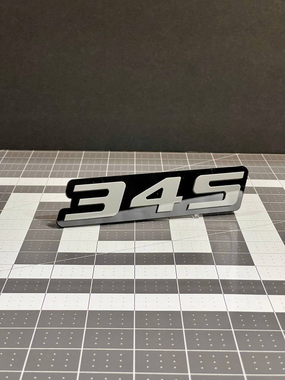 2PCS Grey Black 345 Hemi Emblems 345 Side Fender Badge 3D for 345 Emblem