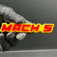 1pc MACH 5 Emblem – 3D Multicolor Acrylic Car, Truck & SUV Exterior Badge