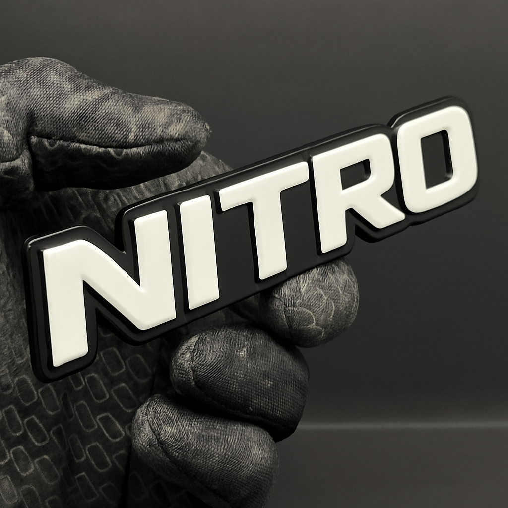 NITRO 3D Emblem – Multicolor Acrylic Car Badge Decal (1PC)