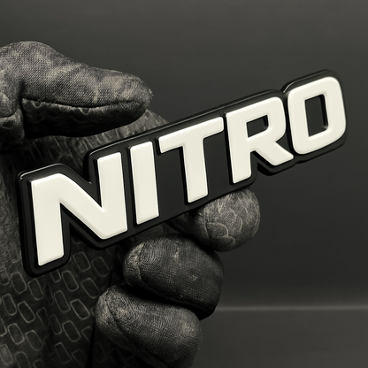 NITRO 3D Emblem – Multicolor Acrylic Car Badge Decal (1PC)