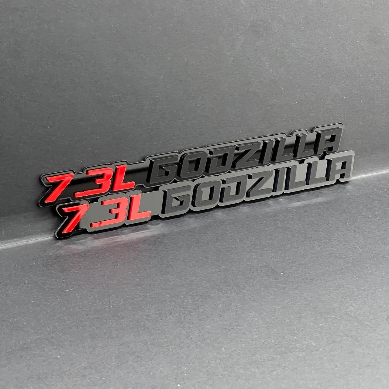 2PCS 7.3L GODZILLA Emblems – 3D Fender Badges for Ford Engine Truck SUV