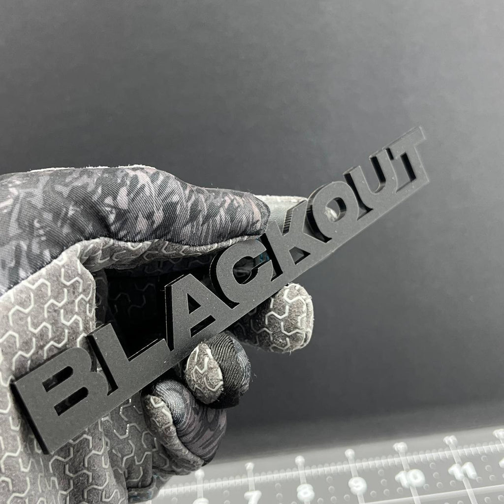 1PC BLACKOUT Emblem – 3D Multicolor Acrylic Car Badge Decal for Car Truck SUV