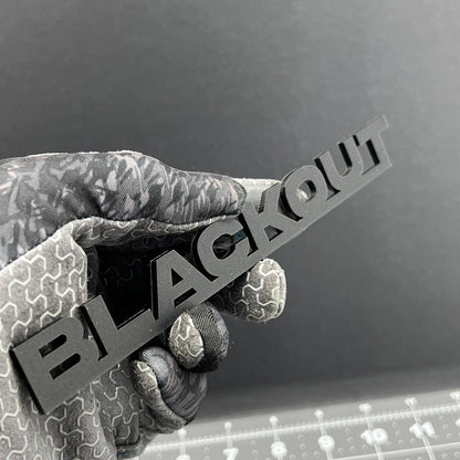 1PC BLACKOUT Emblem – 3D Multicolor Acrylic Car Badge Decal for Car Truck SUV