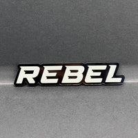 1PC REBEL Emblem Grey – 3D Acrylic Tailgate Badge Decal for Car, Truck, SUV