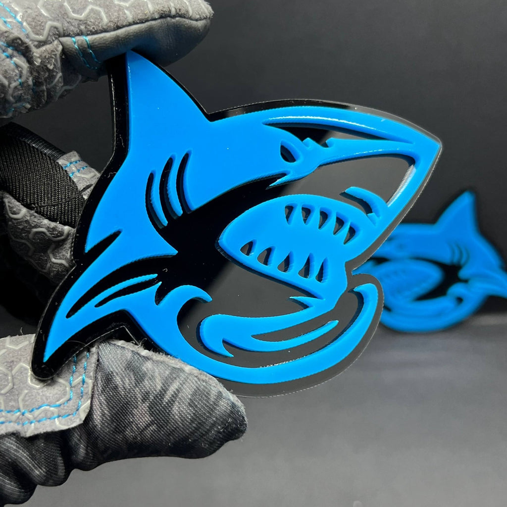 1pc SHARK 3D Emblem – Multicolor Acrylic Badge for Car Fender & Trunk