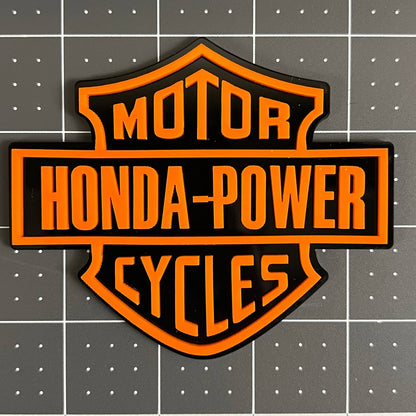 HONDA POWER 3D Emblem – Durable Multicolor Acrylic Motorcycle Badge (1PC)