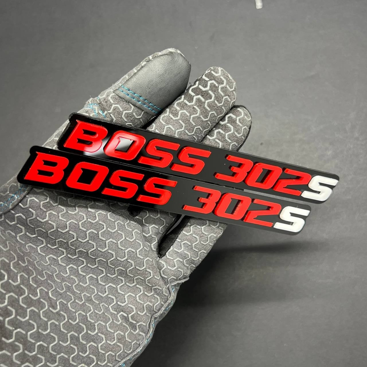 2PCS BOSS 302S Emblems – 3D Multicolor Acrylic Fender & Tailgate Badge Decals