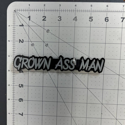 1PC GROWN ASS MAN Logo Emblem – Multicolor Acrylic Fender & Tailgate Badge