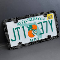 Topographic License Plate Frame Cover – Car Tag Holder for SUV, Truck, Car