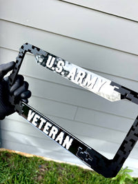 Veteran U.S. Army Black License Plate Frame Cover, Frame, car frame