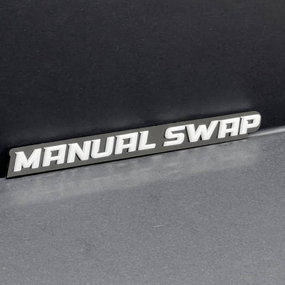 1PC MANUAL SWAP Emblem –  3D Acrylic Fender or Tailgate Badge for Car