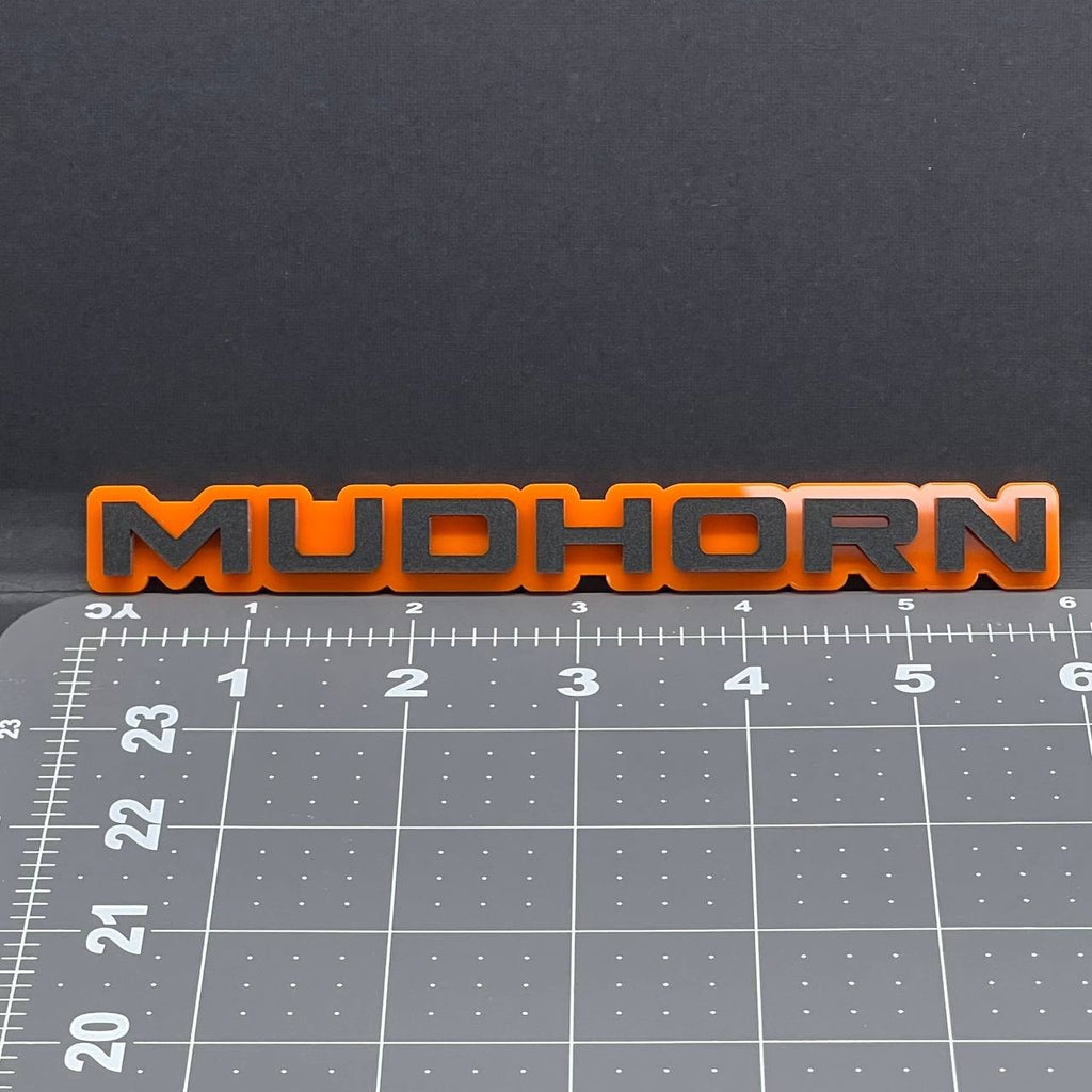 1PC MUDHORN Emblem – 3D Acrylic Tailgate Badge Decal for Car, Truck, SUV