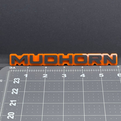1PC MUDHORN Emblem – 3D Acrylic Tailgate Badge Decal for Car, Truck, SUV