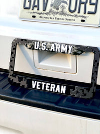Veteran U.S. Army Black License Plate Frame Cover, Frame, car frame
