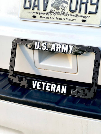 Veteran U.S. Army Black License Plate Frame Cover, Frame, car frame
