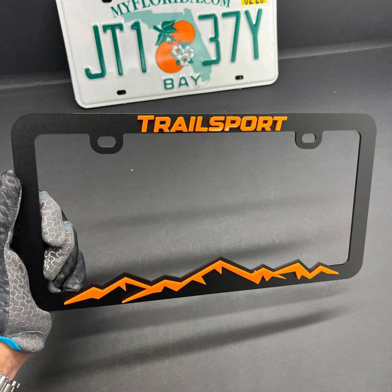 TRAILSPORT License Plate Frame Cover – Black Car Tag Frame for Truck SUV Car