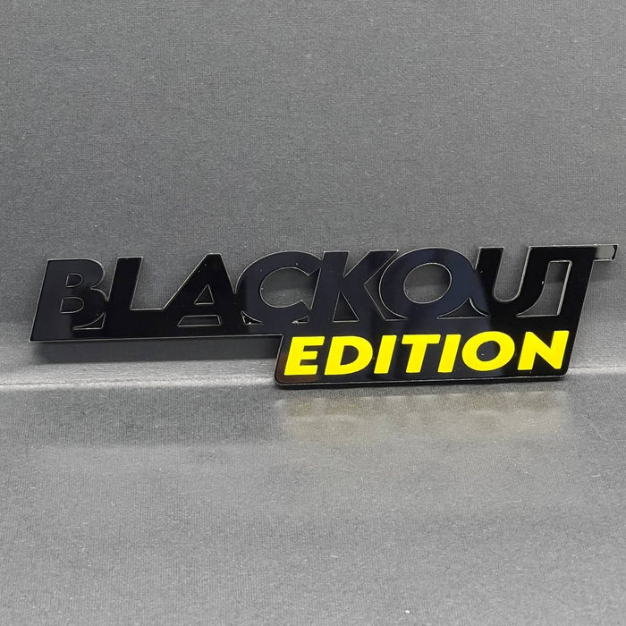 1PC BLACKOUT Edition Emblem – 3D Multicolor Acrylic Car Badge Decal