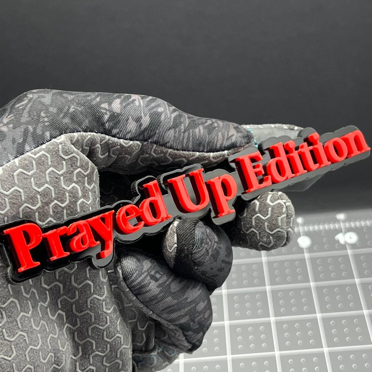 1x Prayed Up Edition Emblem 3D Multicolor Acrylic Car Badge Fender & Trunk Decal