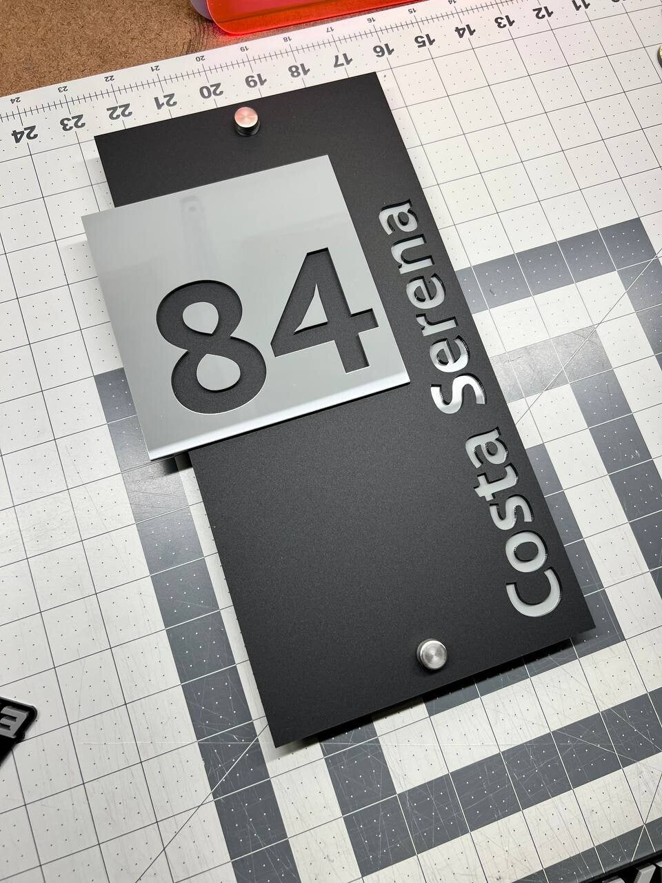 Personalized House Number Sign Modern Outdoor Address Plate Custom Home