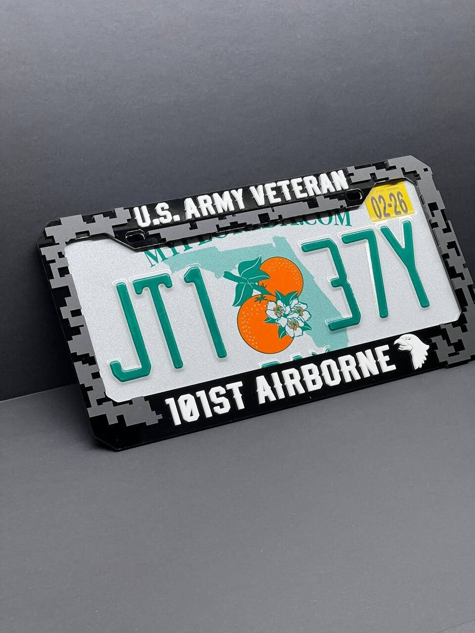 Veteran U.S. Army CUSTOM Black License Plate Frame Cover, Frame, car frame