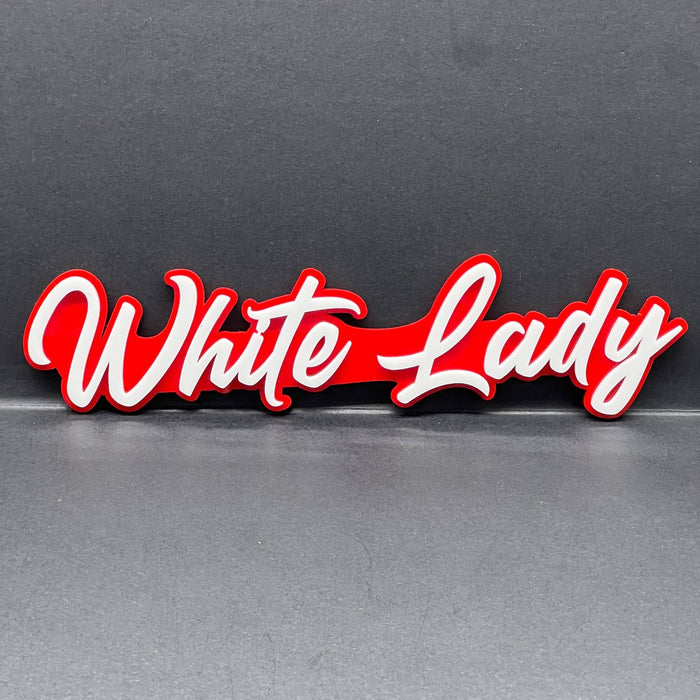 1pc White Lady 3D Emblem Custom Acrylic Fender & Tailgate Car, SUV & Truck Badge