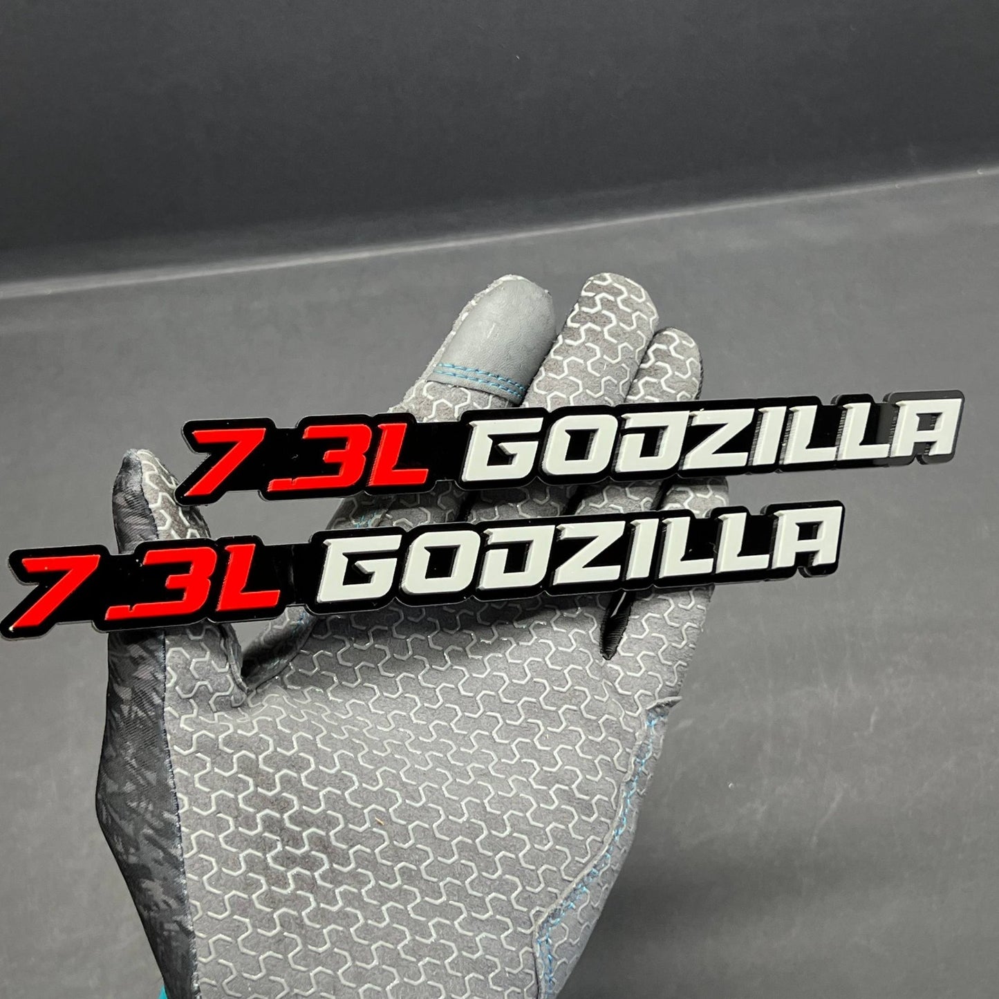2PCS 7.3L GODZILLA 3D Emblems – Fender Badges for Ford Engine Truck & SUV