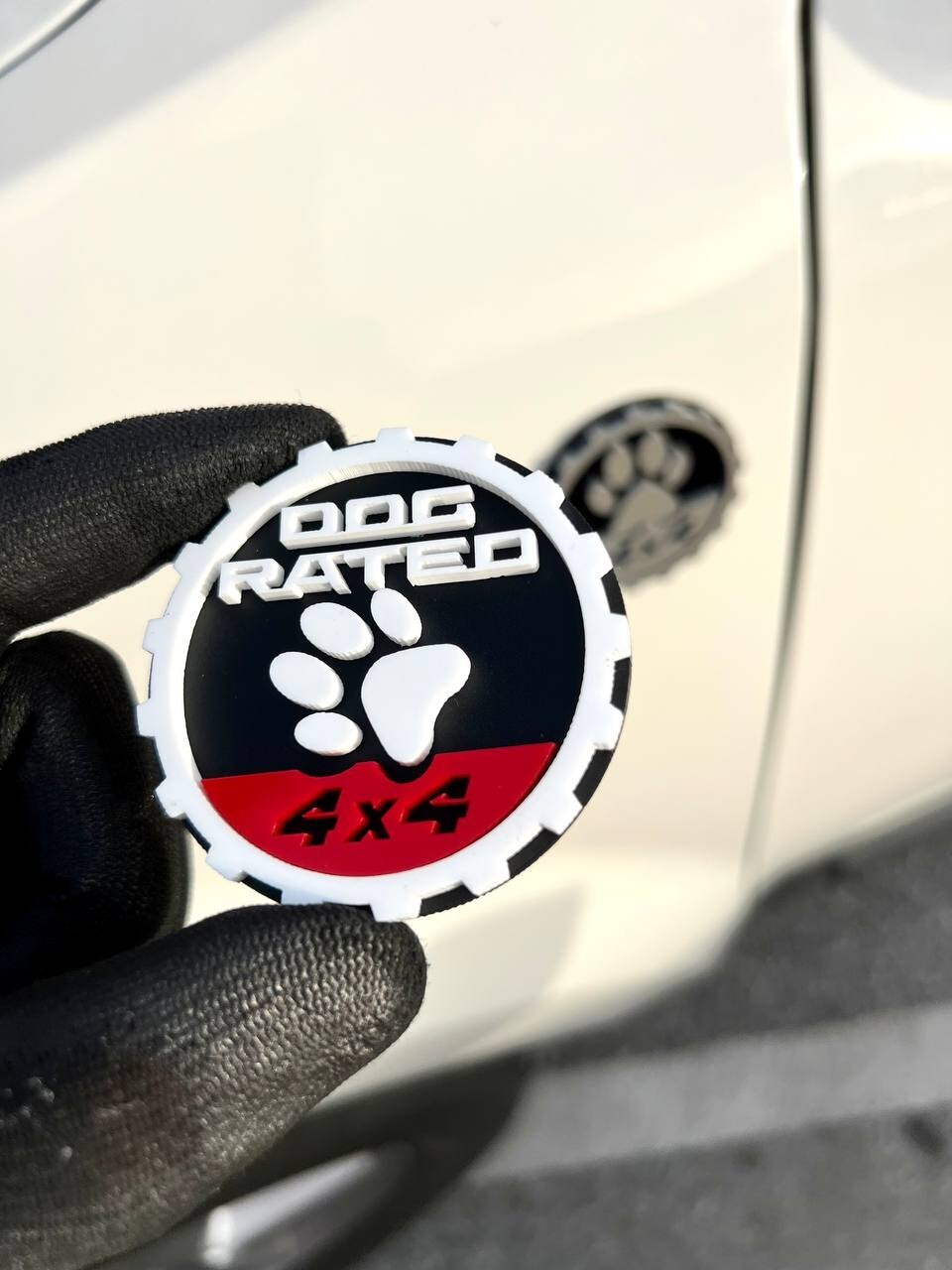 2PCS Jeep Wrangler 392 Fender DOG RATED 4x4 Trail Rated Emblem