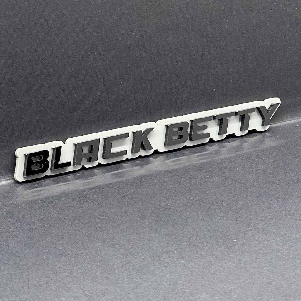 1PC Black Betty Emblem – 3D Multicolor Acrylic Fender & Trunk Car Badge