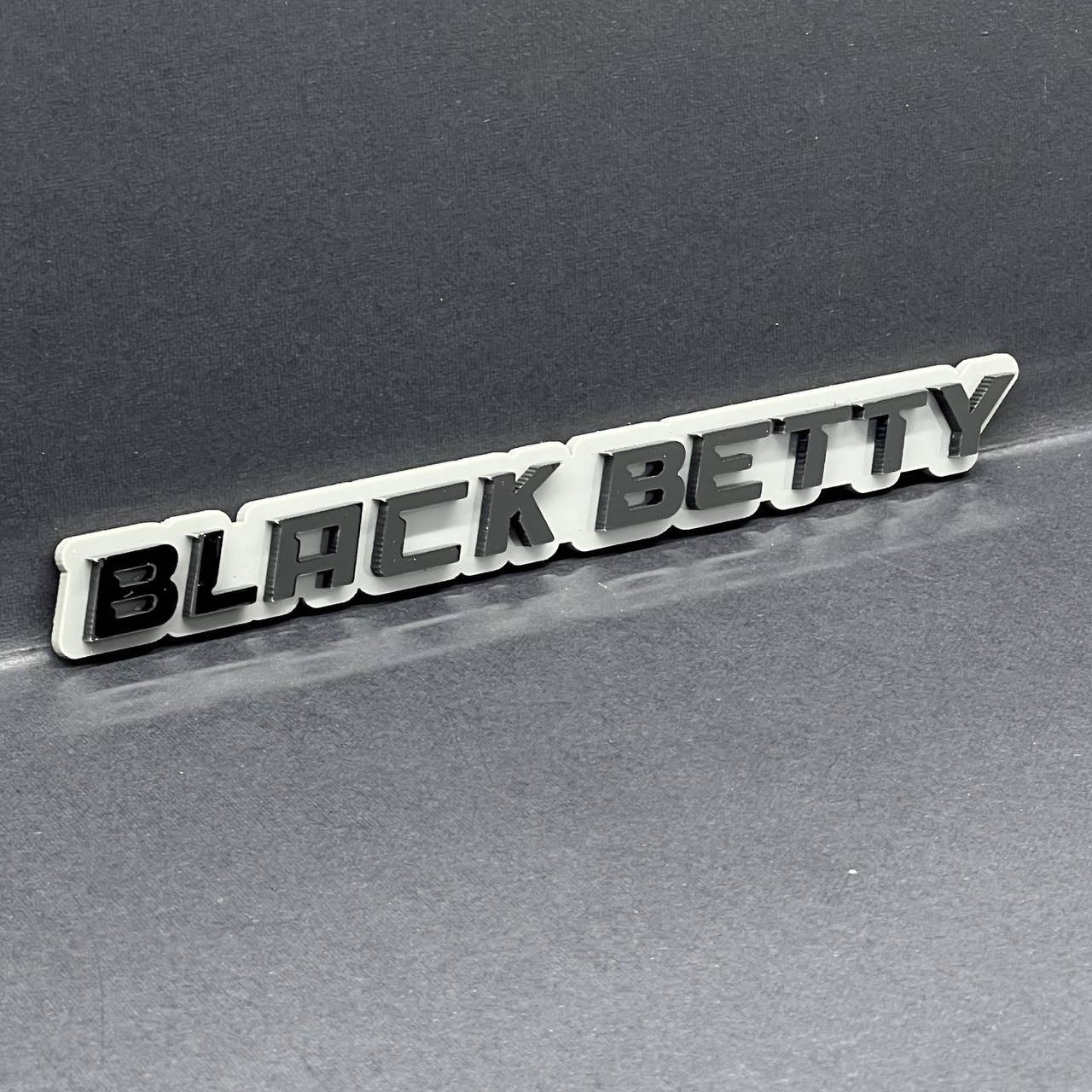 1PC Black Betty Emblem – 3D Multicolor Acrylic Fender & Trunk Car Badge